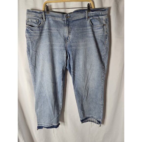 Old Navy Plus Size Mid Rise Boyfriend Jeans Size 22 Frayed Ankle - Picture 1 of 11